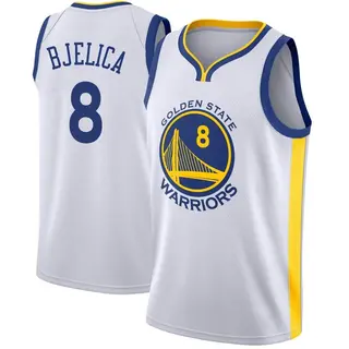 Golden State Warriors Men's Nemanja Bjelica Gold Swingman White Jersey - Association Edition