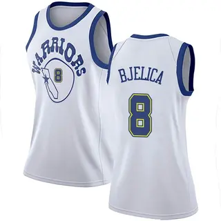 Golden State Warriors Women's Nemanja Bjelica Gold Swingman White Hardwood Classics Jersey